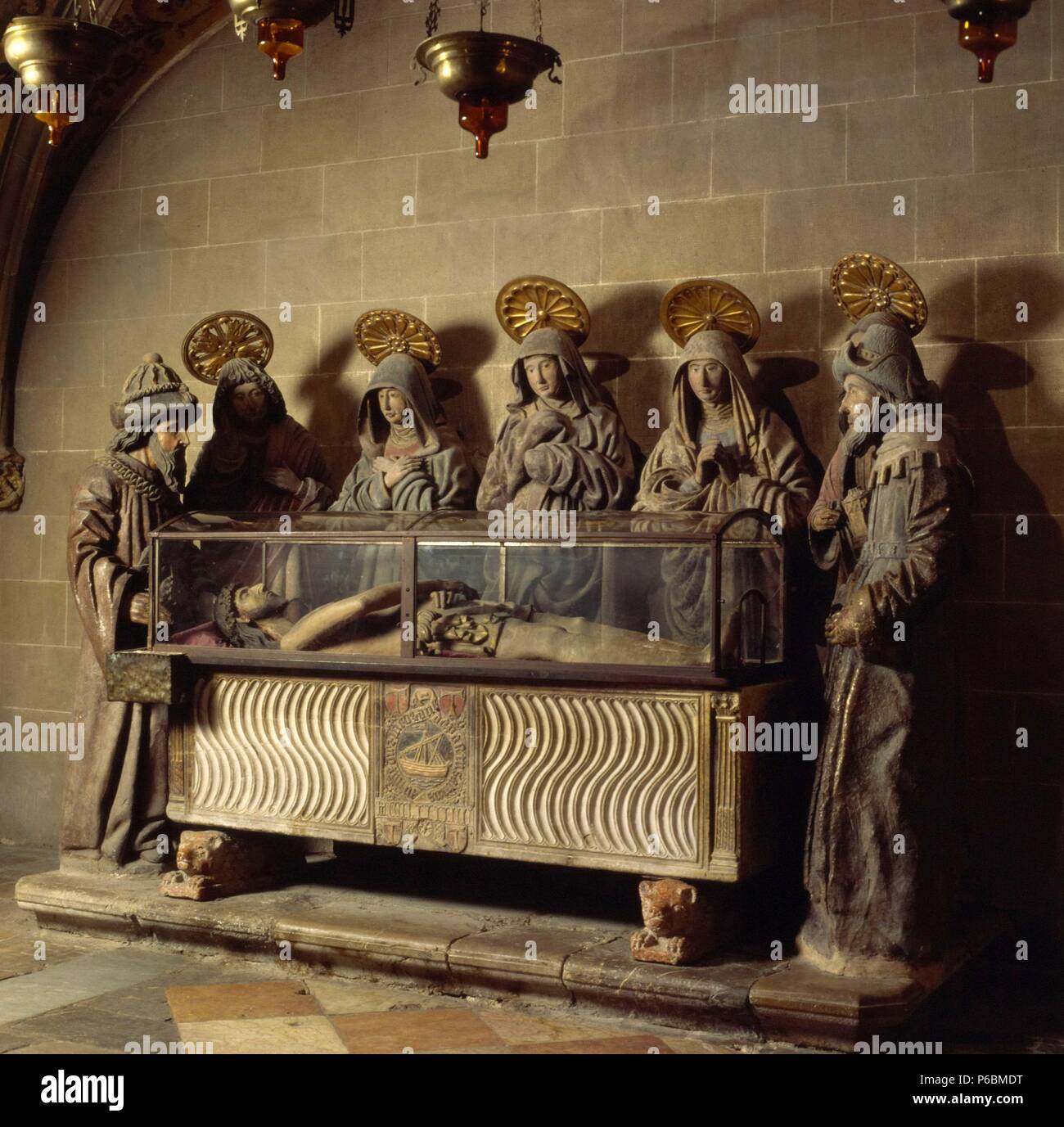 Chapel of the Holy Sepulchre (1494), housing a Roman sarcophagus with Gothic additions. Tarragona Cathedral. Museum: Catedral de Santa María, Tarragona.