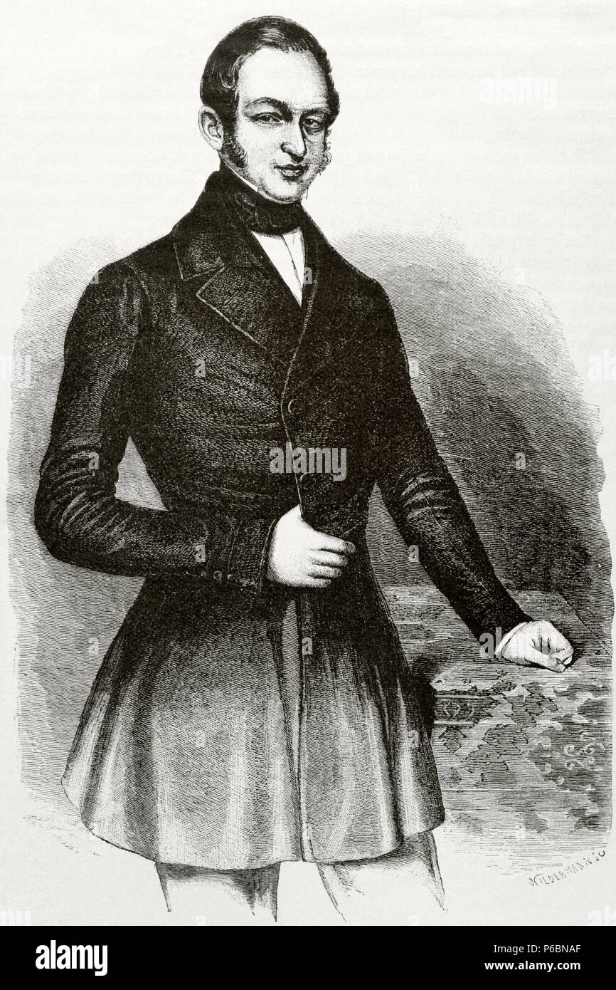 Adalbert von Ladenberg (1798-1855). Prussian political. Engraving. 19th century. Stock Photo