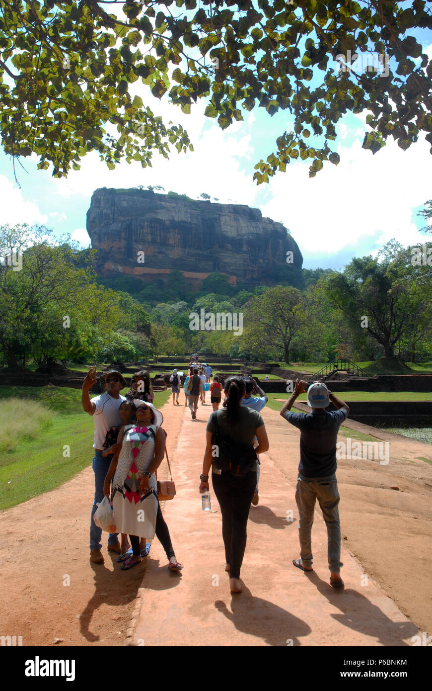 The walk up to the top of Sigiriya Rock Fortress, Sigiriya, Central ...