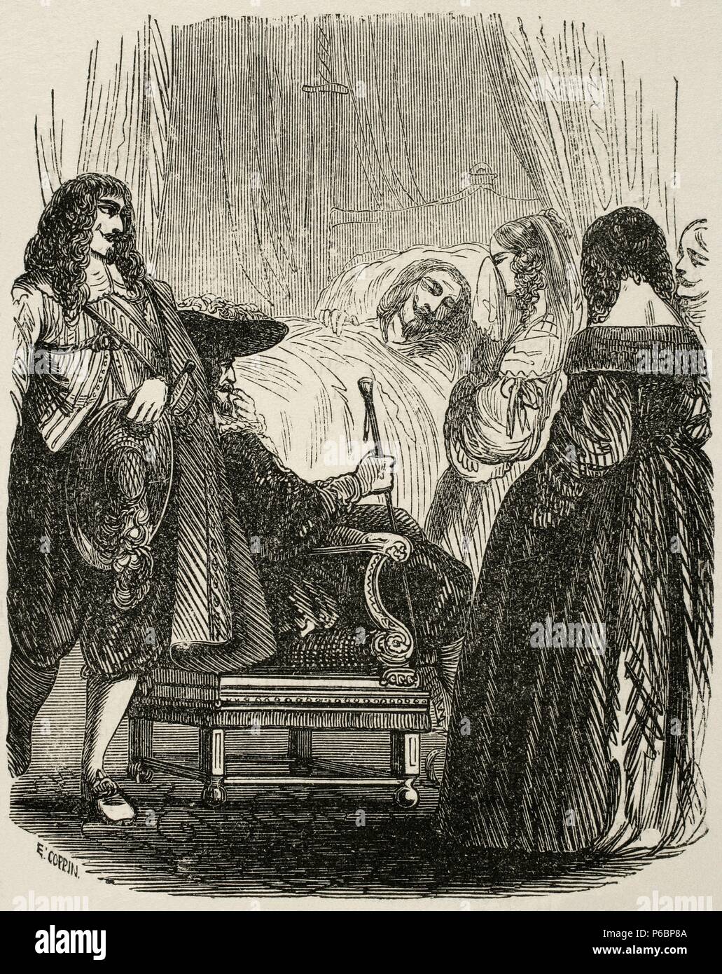 Louis XIII (1601-1643). King of France. Death of Louis XIII. Engraving by  E. Coppin. Universal Library, 1951 Stock Photo - Alamy