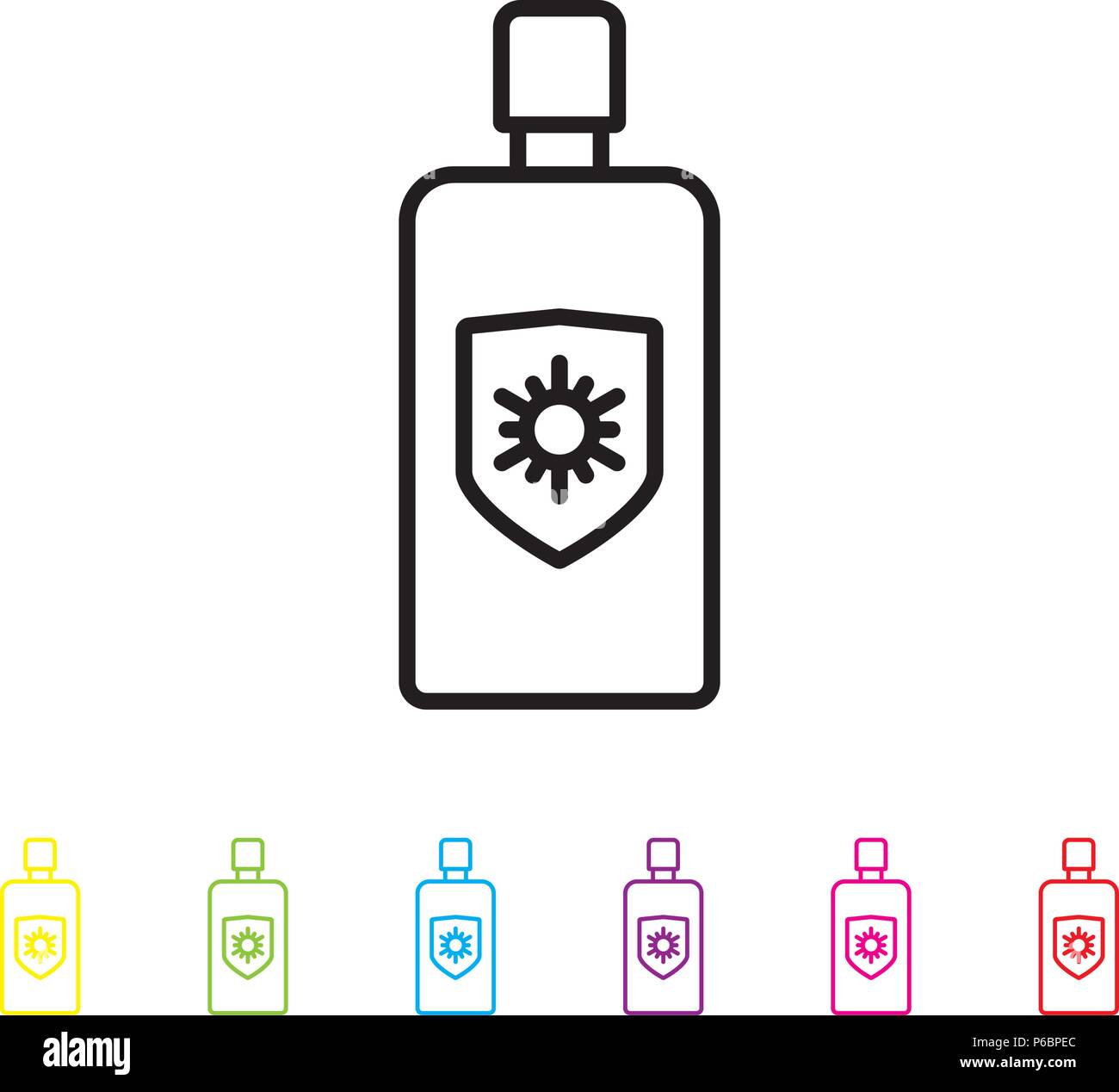 Sun block vector line icon. Summer holidays and travel symbol Stock ...