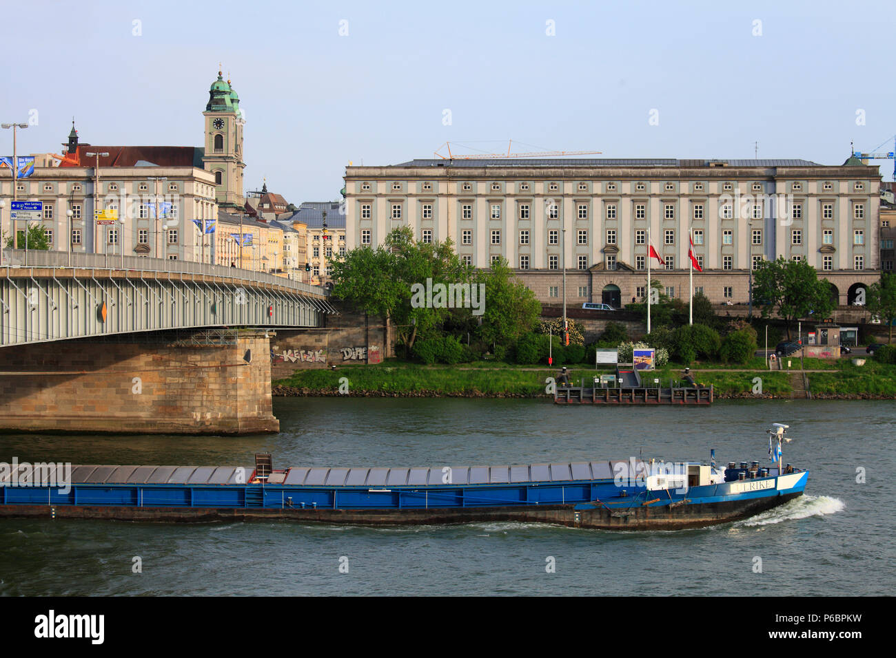 Austria, Upper Austria, Linz, skyline, Danube River Stock Photo - Alamy
