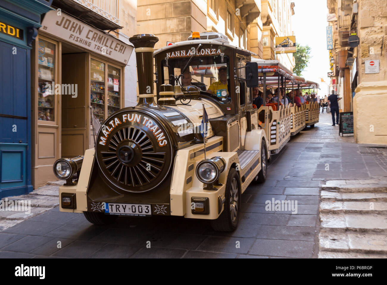 Valletta malta tourist train hires stock photography and images Alamy