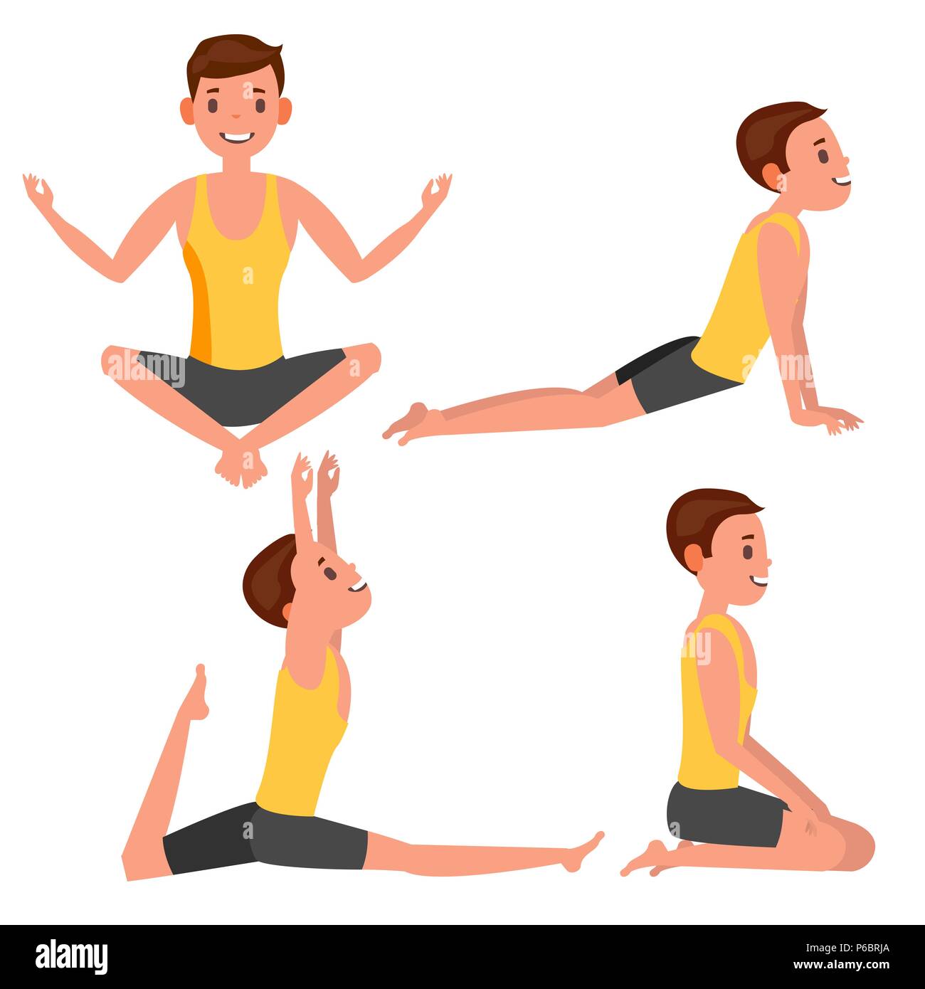 Advanced arm balance yoga poses set Royalty Free Vector