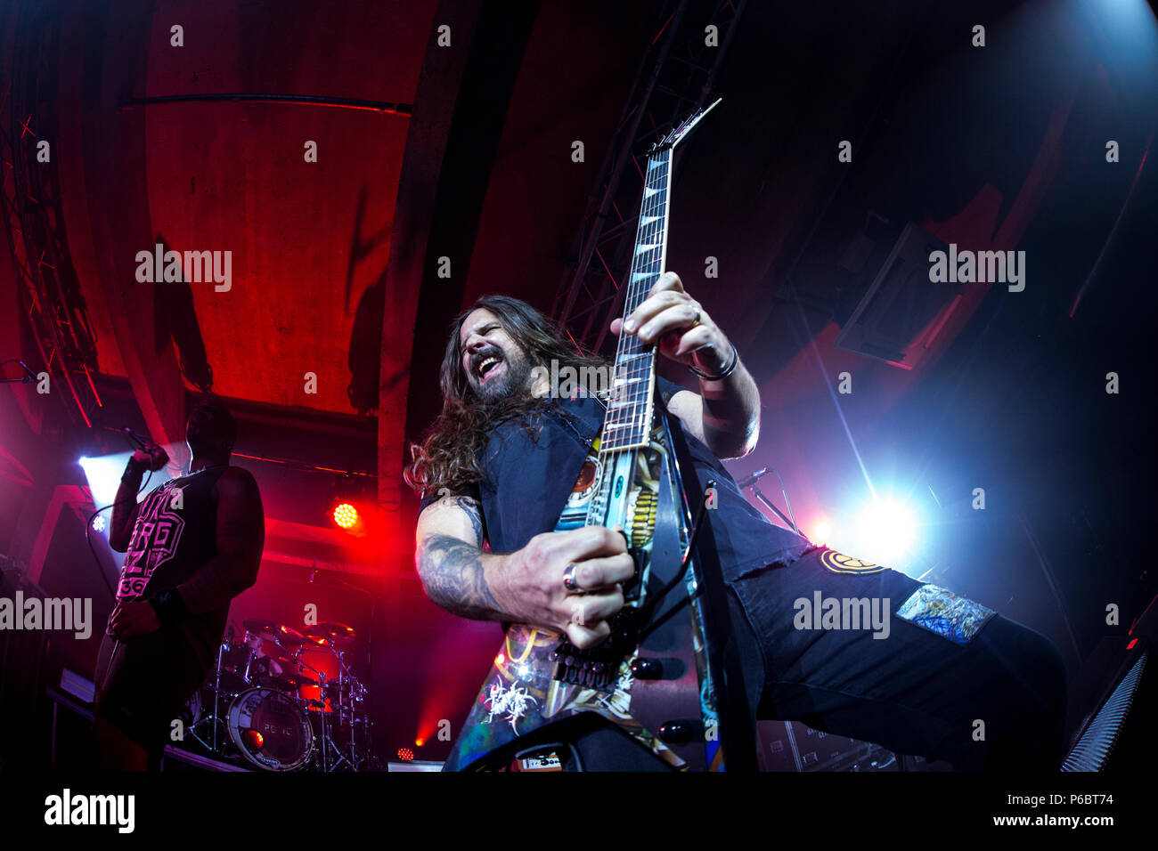 Sepultura - Andreas Kisser - March 2018 - Glasgow SWG3 Stock Photo