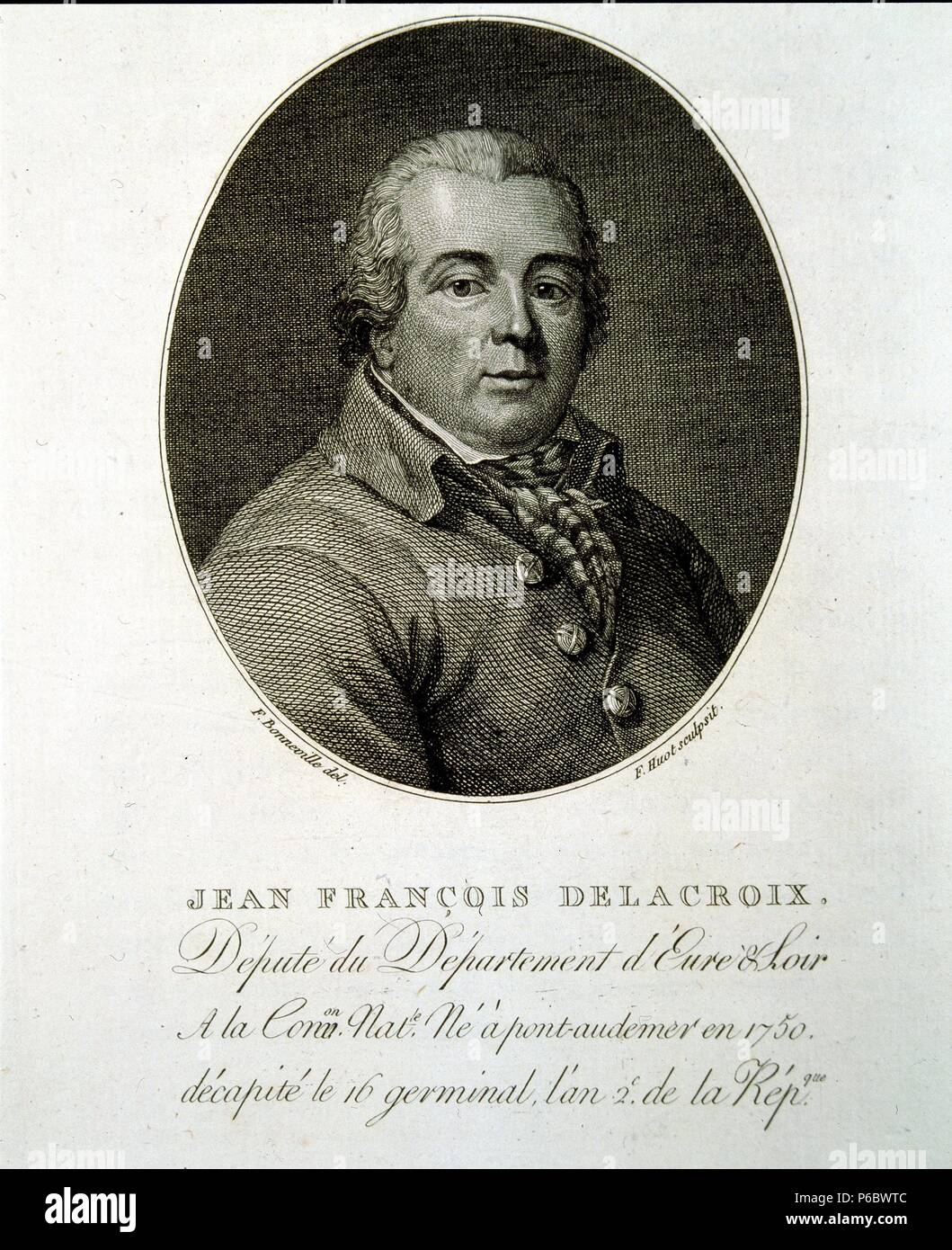 DELACROIX, JEAN FRANCOIS. POLITICO FRANCES. 1750-. GRABADO BIBLIOTECA NACIONAL. Stock Photo