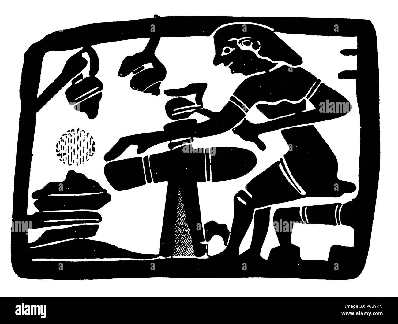 Ancient greek potter at the potter's wheel, 1915 Stock Photo Alamy