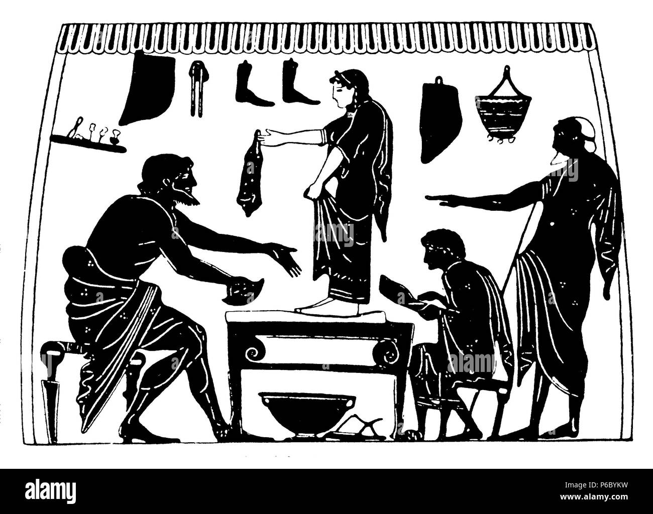 Ancient Greek shoemaker,   1915 Stock Photo
