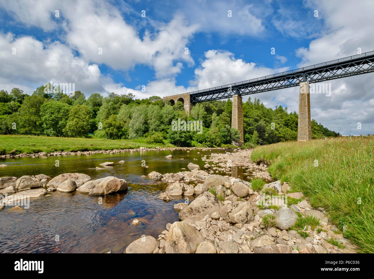 FINDHORN RAILWAY VIADUCT TOMATIN SCOTLAND NEWLY RESTORED VIADUCT