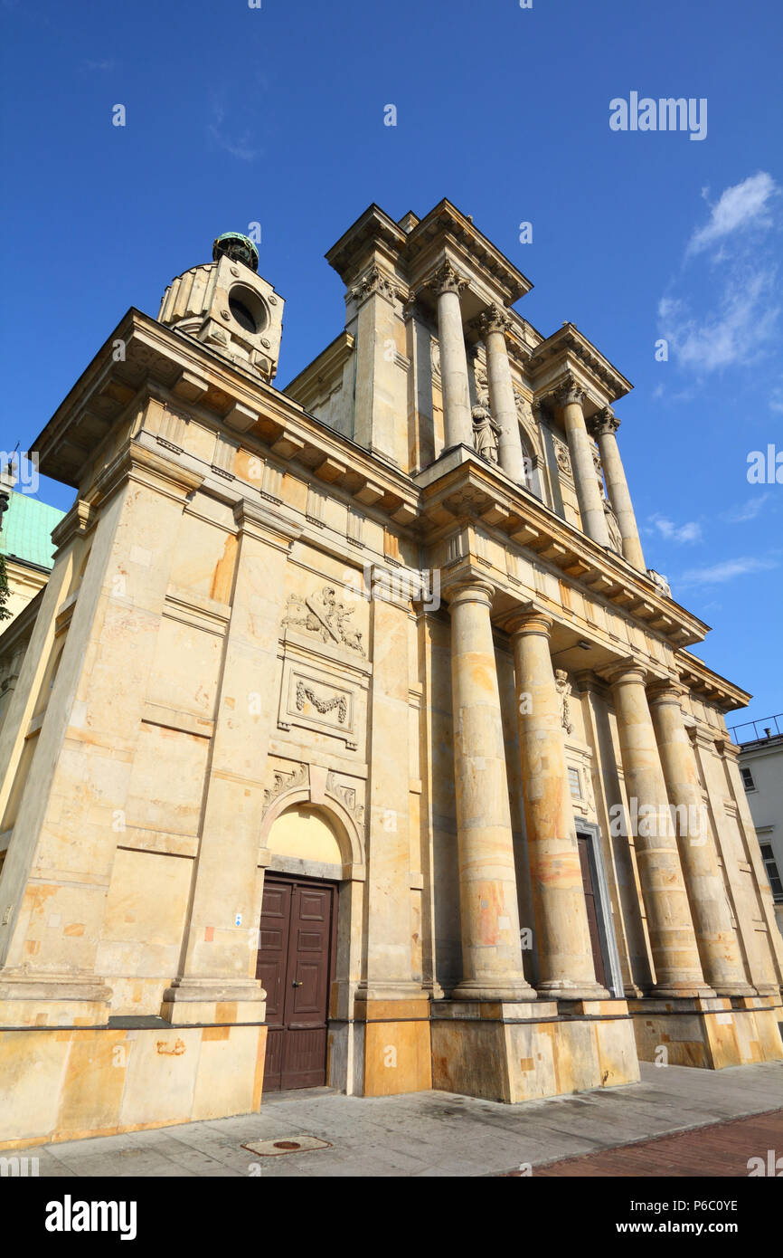 warsaw poland carmelite church at famous krakowskie przedmiescie