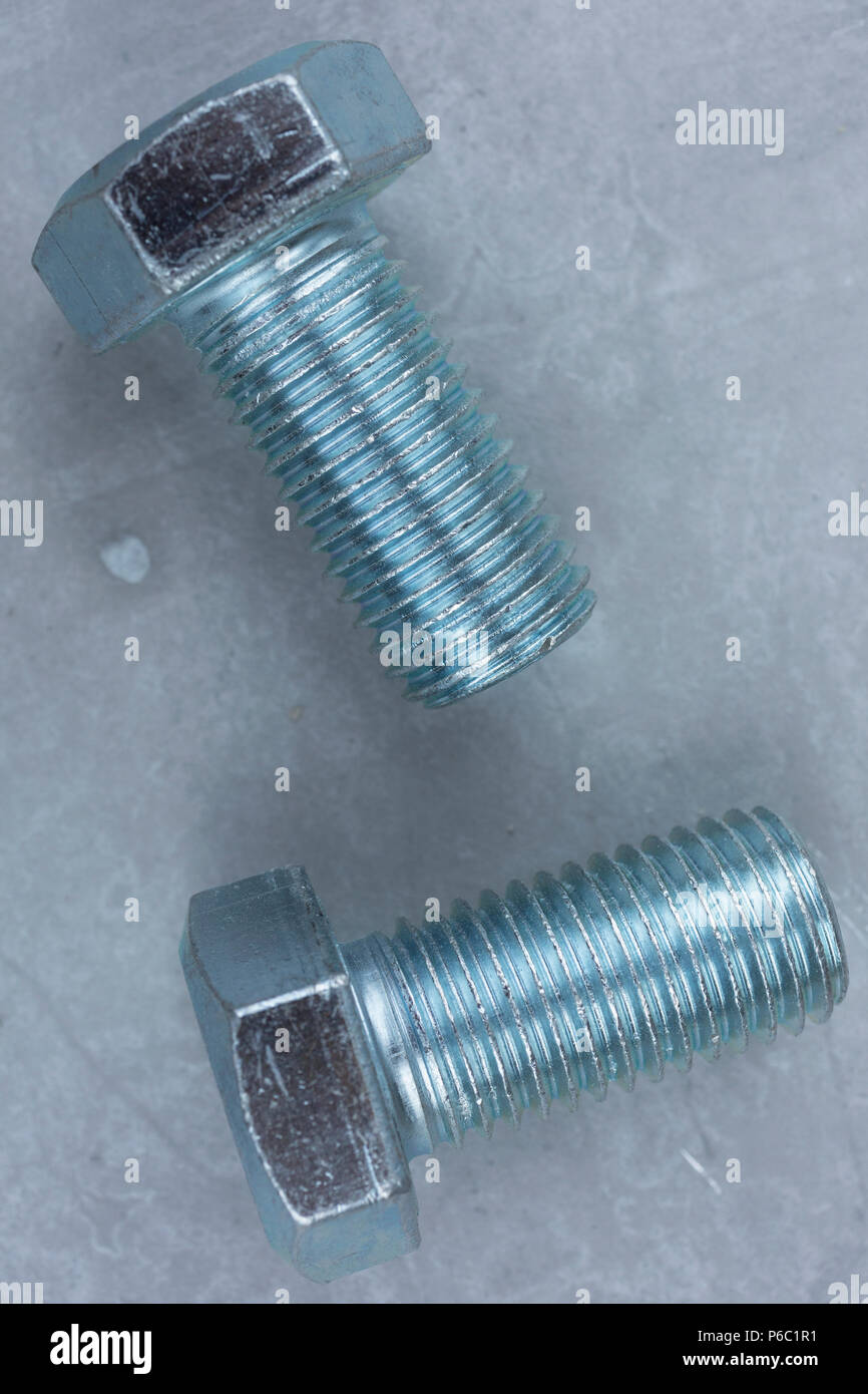 New carriage bolts for industrial use Stock Photo