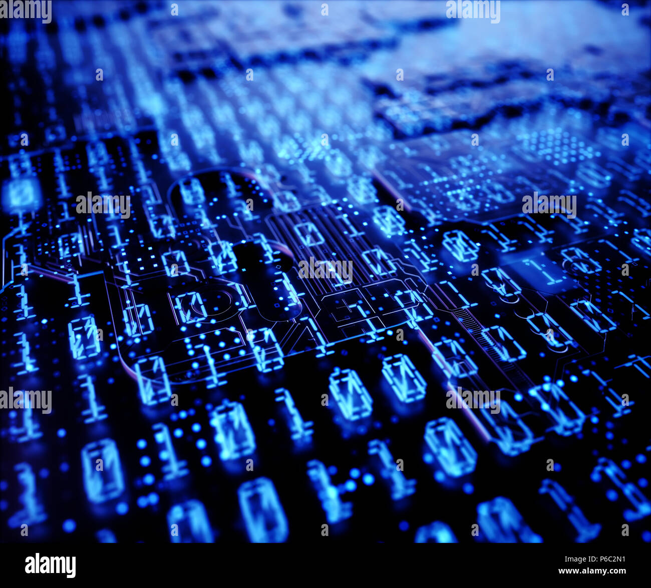 3D illustration. Abstract background of binary codes on a digital display, technology concept. Stock Photo