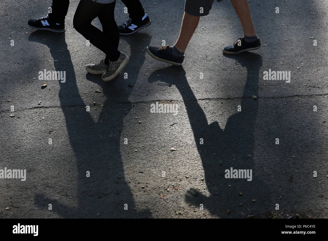 Dresden, people cast a shadow on the ground Stock Photo