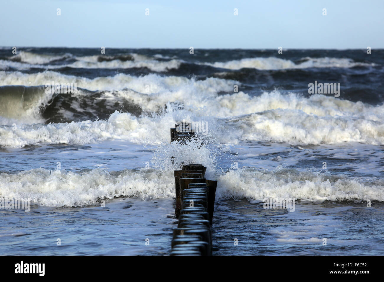 Wustrow, Germany - swell on the Baltic Sea Stock Photo