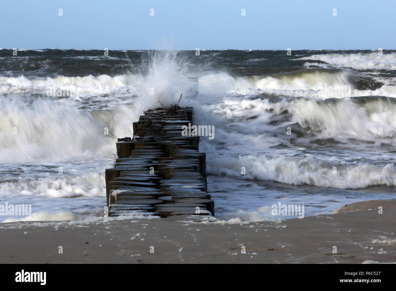 Wustrow, Germany - swell on the Baltic Sea Stock Photo
