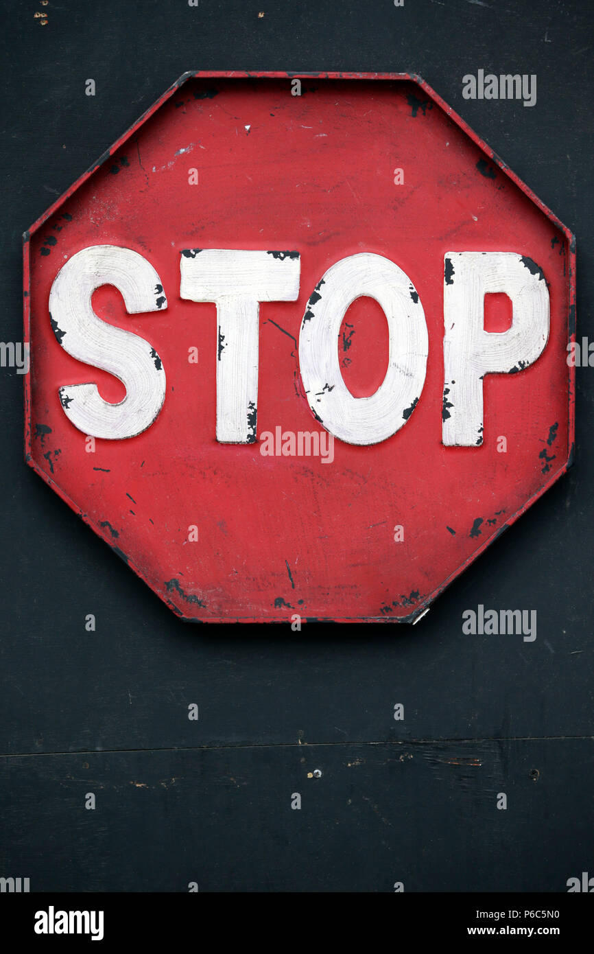 Doha, Qatar, stop sign Stock Photo