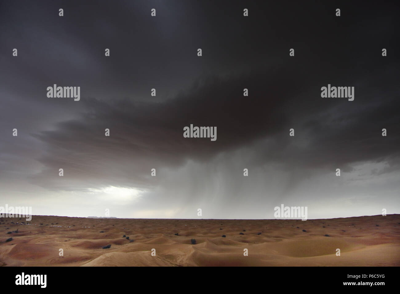 Dubai, United Arab Emirates, rain in the desert Stock Photo