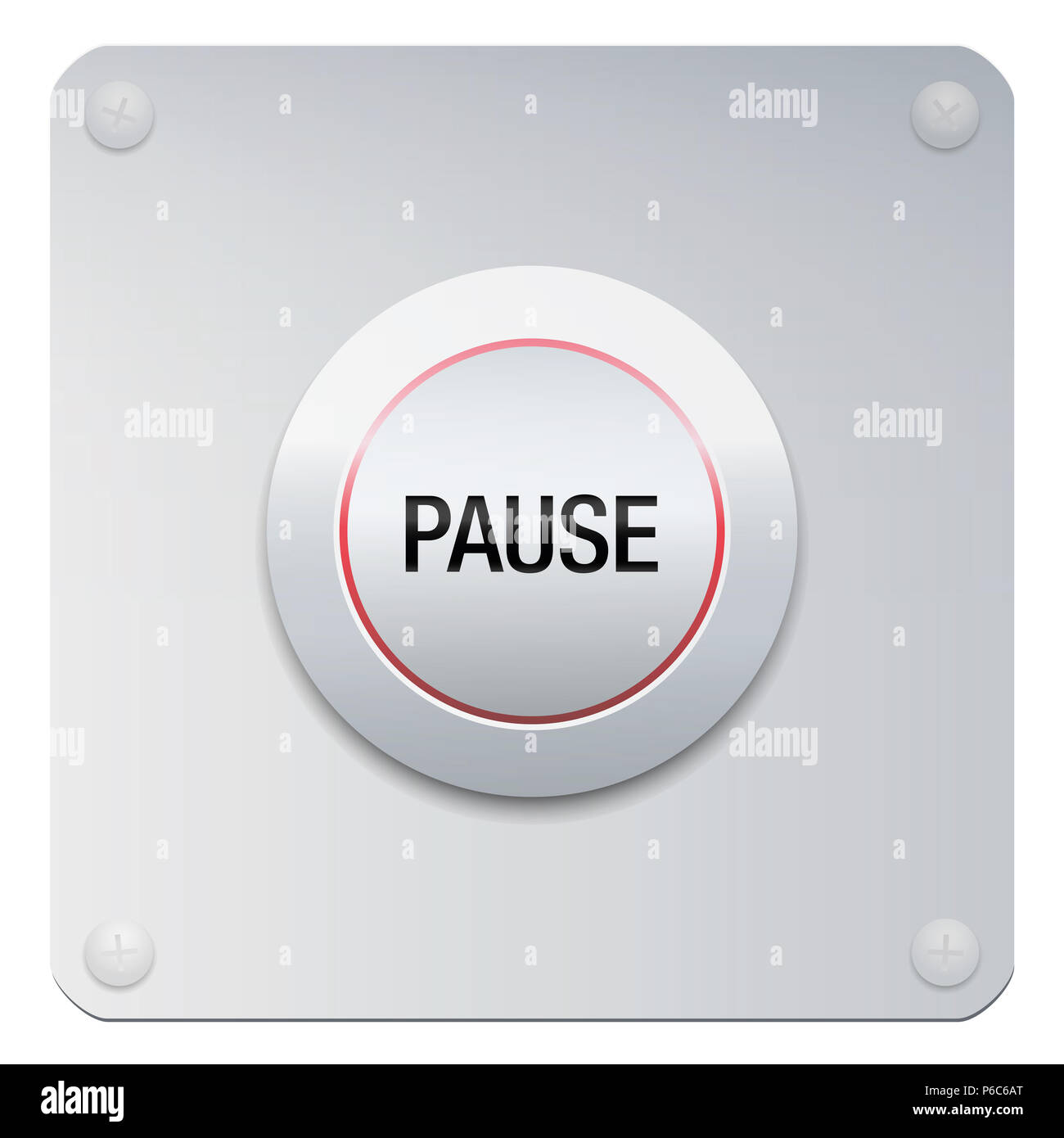 Pause button to stop music, video, computer, movie or any media. Or symbolic for reducing stress, for calmness, silence, relaxing, tranquility Stock Photo