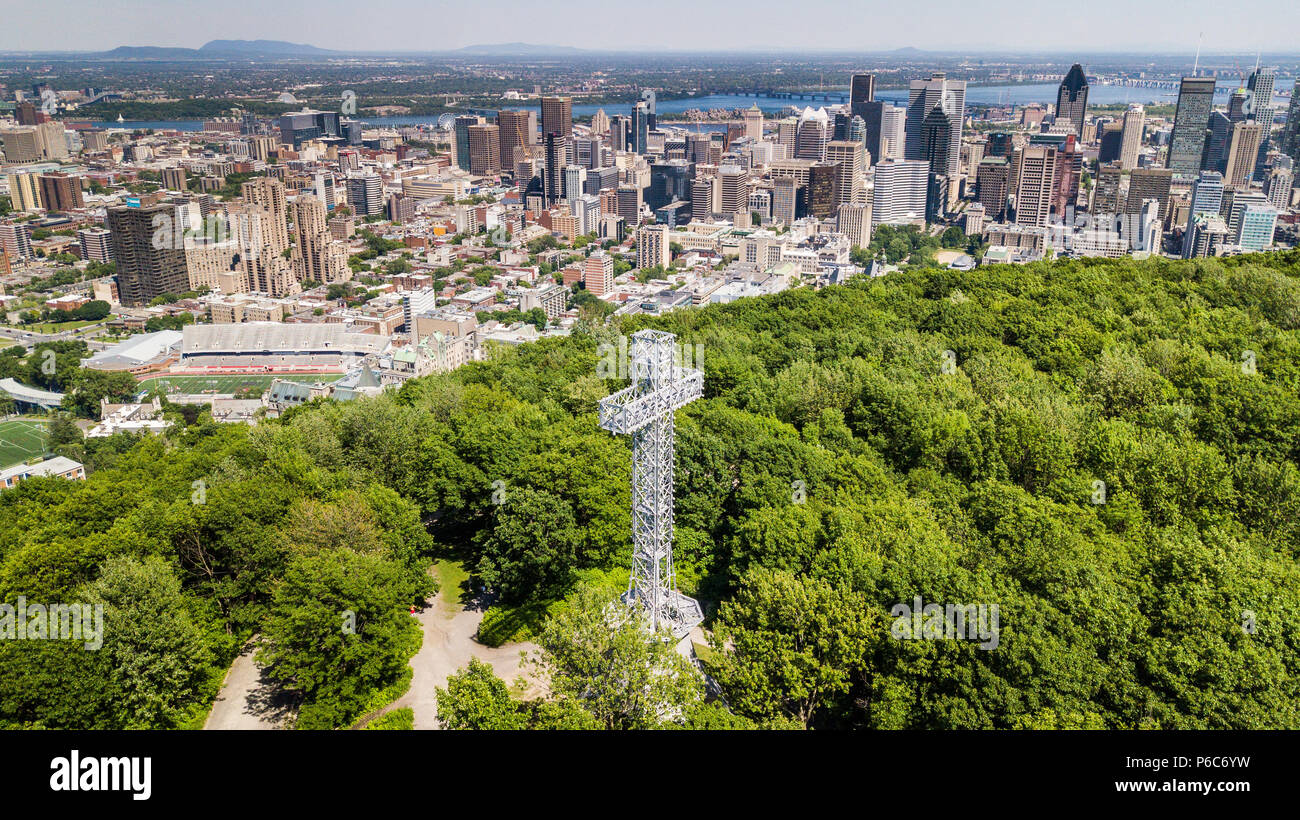 Mount Royal Cross or Croix du Mont Royal, Montreal, Canada Stock Photo