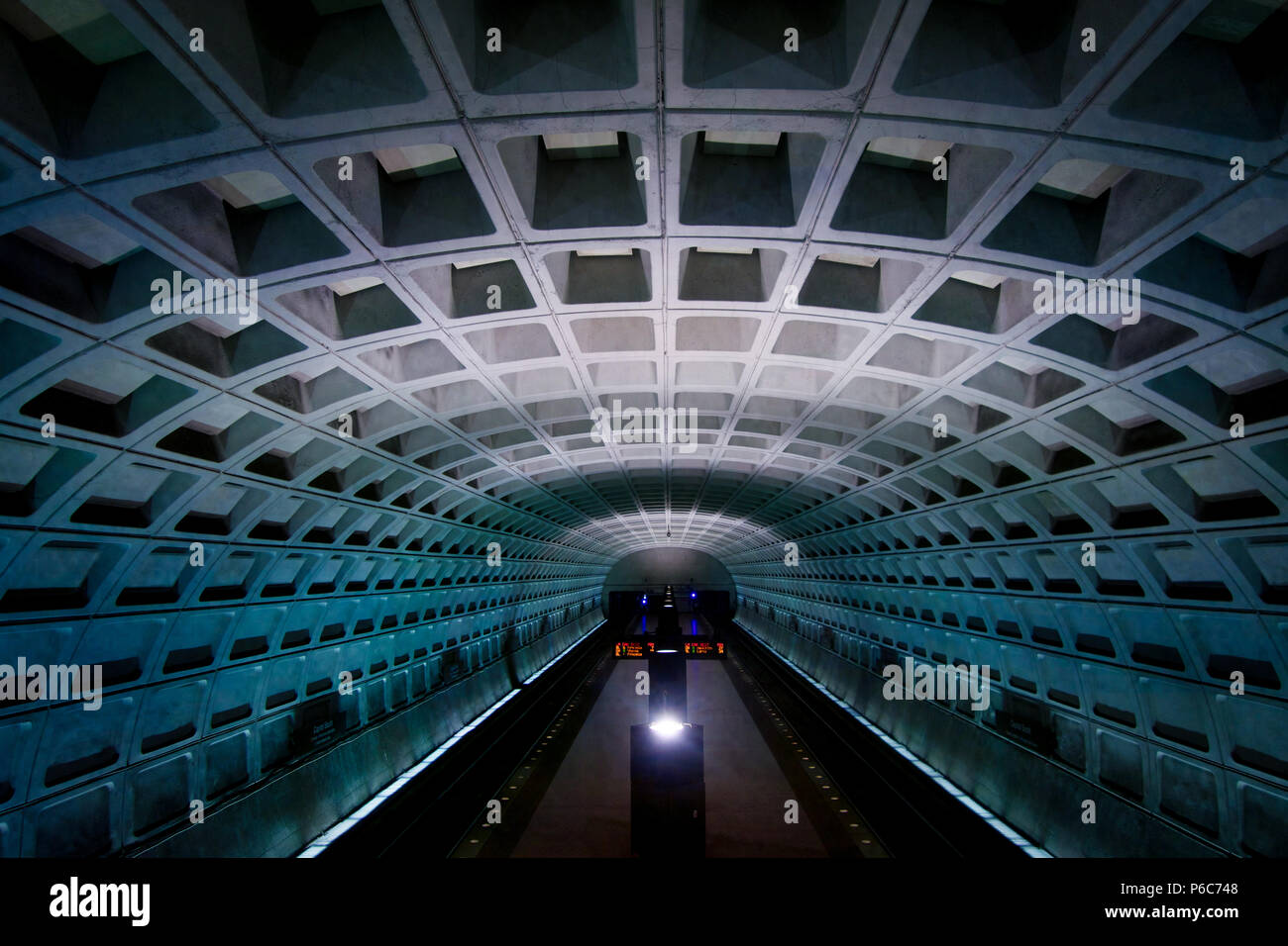 Washington, DC Metro Rail Subway train Station Stock Photo