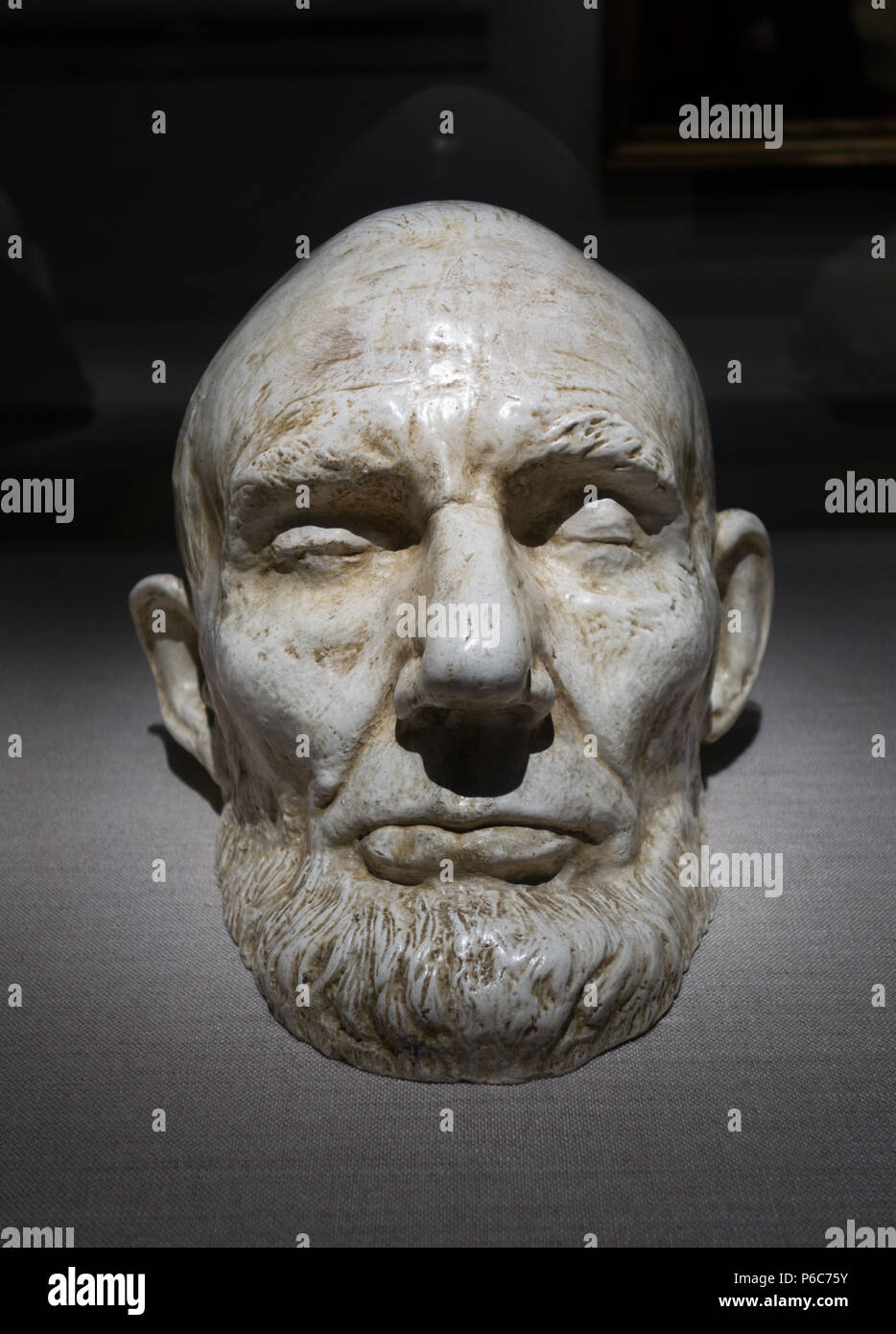 A "life mask" of president Abraham Lincoln on display at the National Portrait Gallery, Washington, District of Columbia, USA Stock Photo