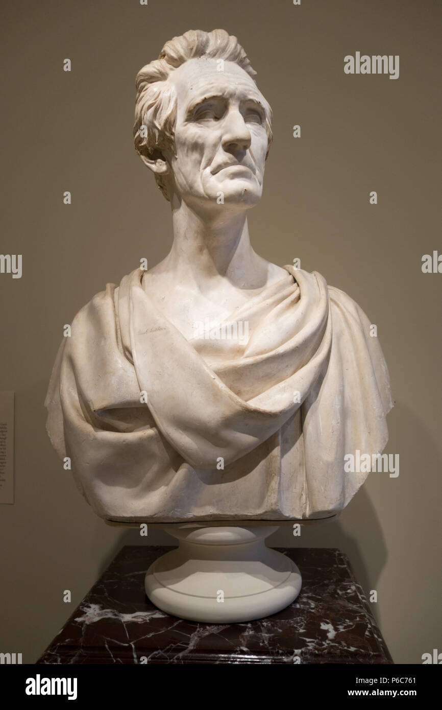 A bust president Abraham Lincoln in the National Portrait Gallery, Washington, District of Columbia, USA Stock Photo