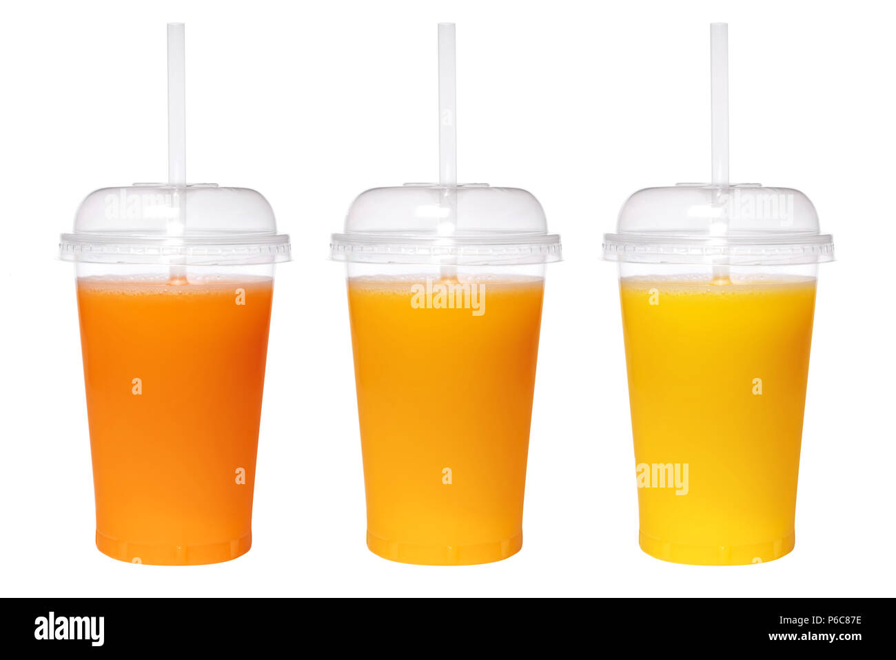 Transparent glass with fresh juice isolated on white background. Orange  juice Stock Photo - Alamy