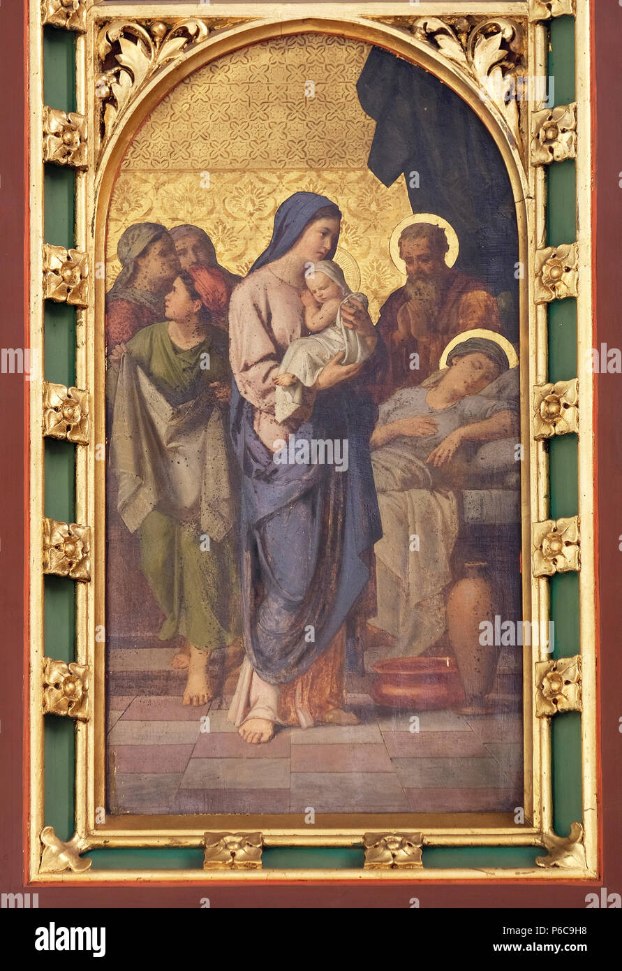 Presentation of Jesus in the Temple, altar of Virgin Mary in Zagreb cathedral dedicated to the Assumption of Mary Stock Photo