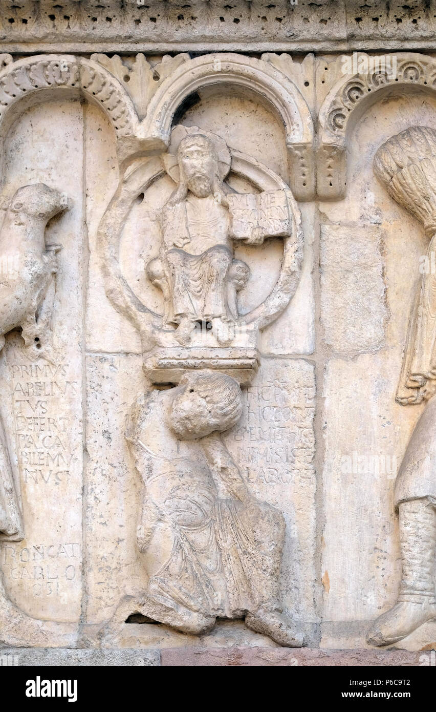 Plate with stories from Genesis Story about Abel and Cain, God the