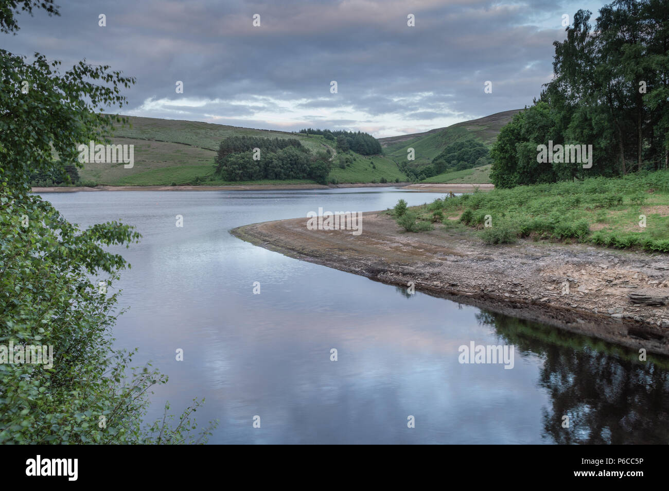 The reservoir at Goyt valley within the Peak District National park. Stock Photo