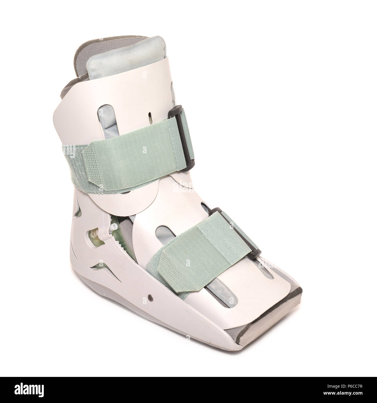 orthopedic compression boot for foot injury isolated on white