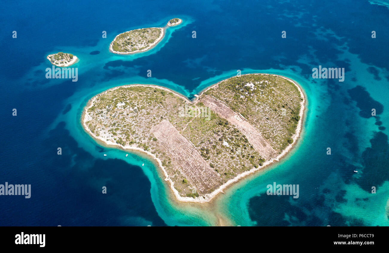 Heart Island of Galešnjak in Croatia Stock Photo
