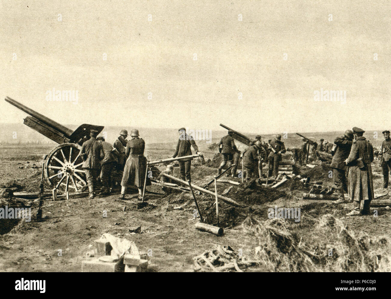 artillery, world war i, attrition warfare, German soldiers, ww1, wwi, world war one Stock Photo