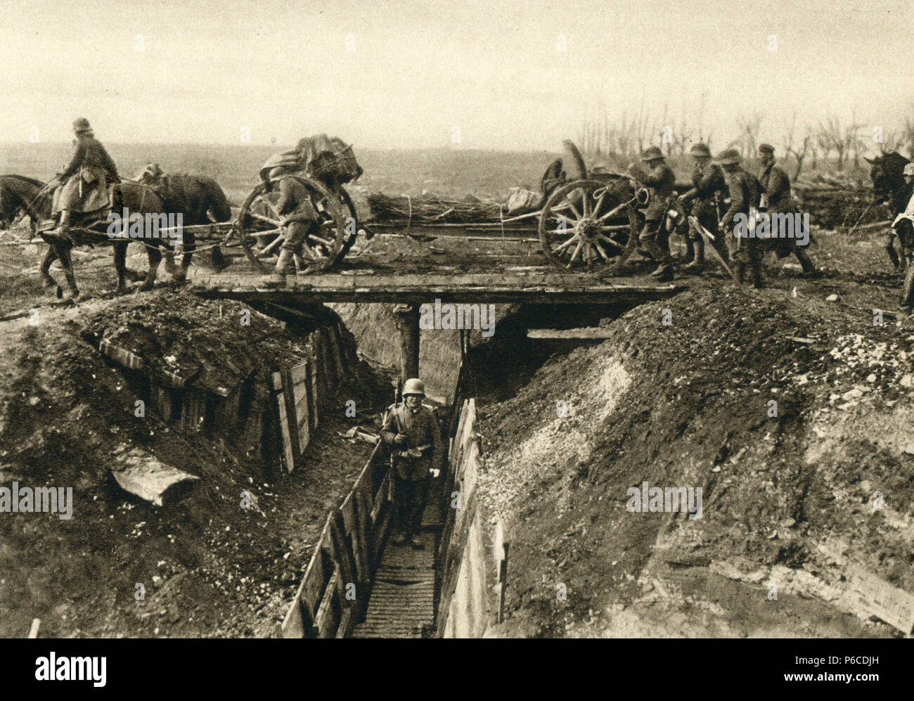 artillery, world war i, trench, ww1, wwi, world war one Stock Photo