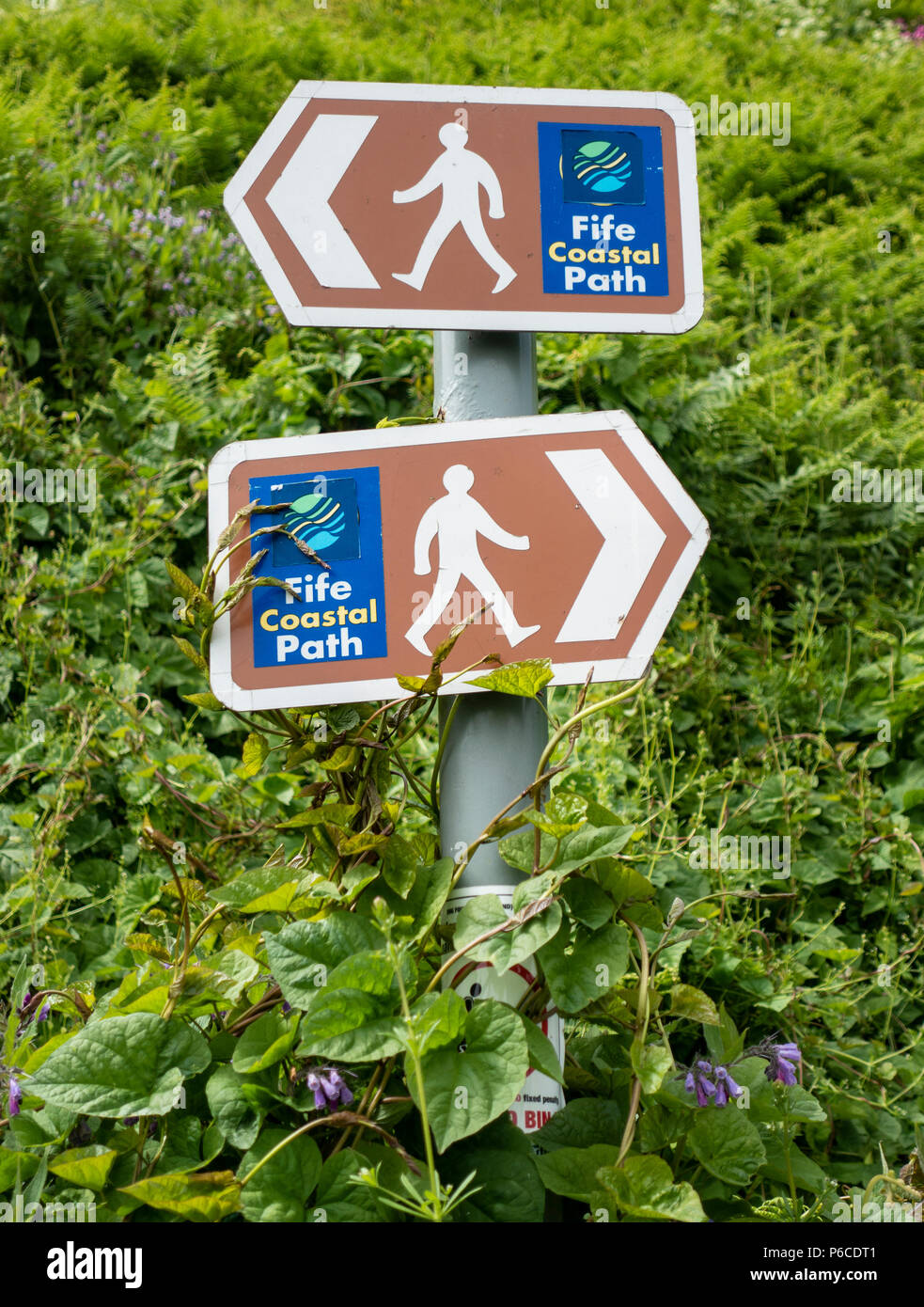 Signs indicating the Fife Coastal path in Fife, Scotland , UK Stock Photo Alamy