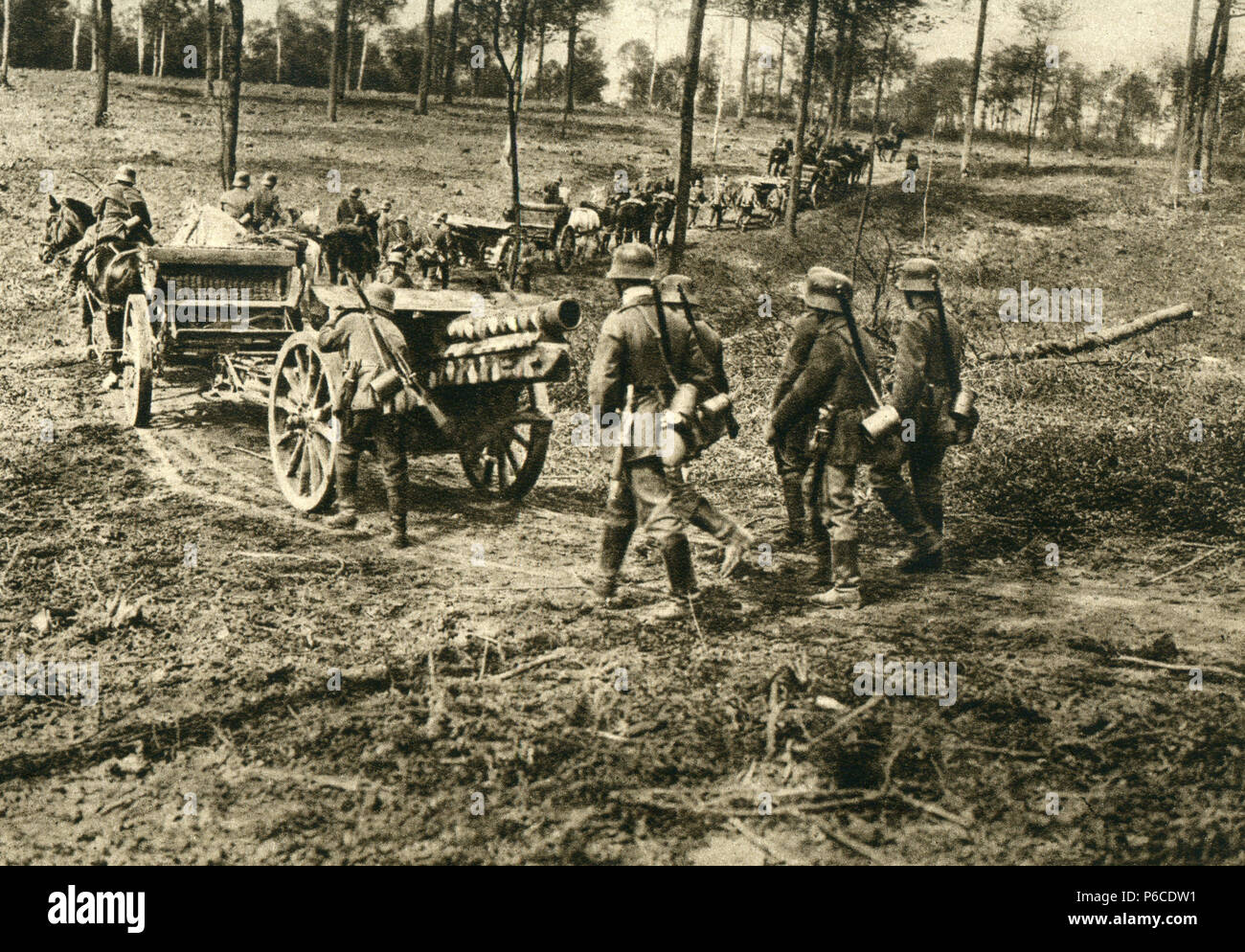 artillery, world war i, German soldiers, kemmel, ww1, wwi, world war one Stock Photo