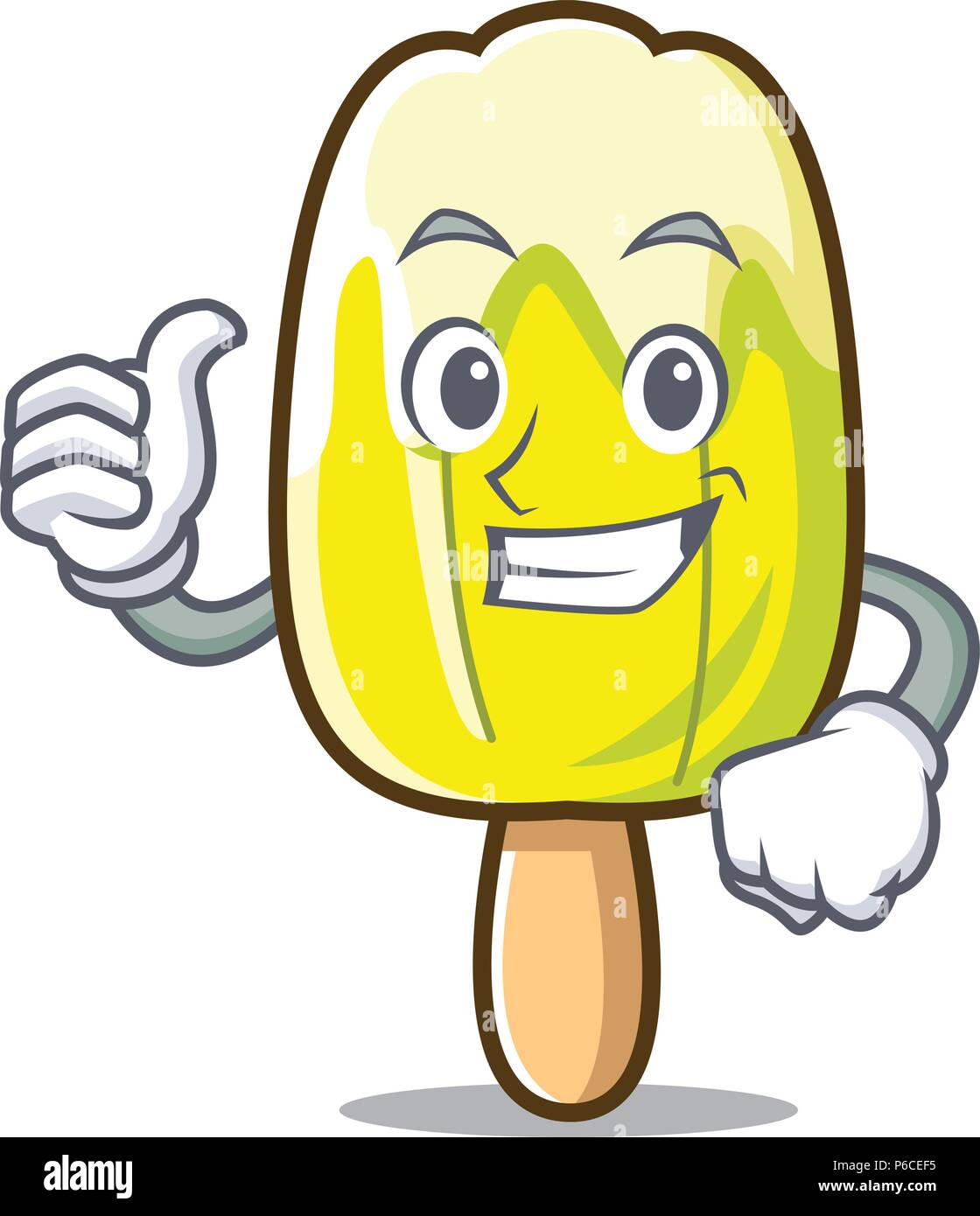 Thumbs up lemon ice cream character cartoon Stock Vector Image & Art ...