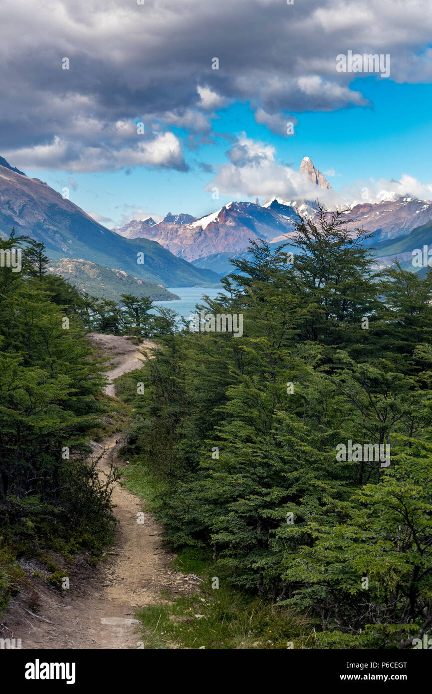 trail to fitz roy mountain in patagonia Stock Photo