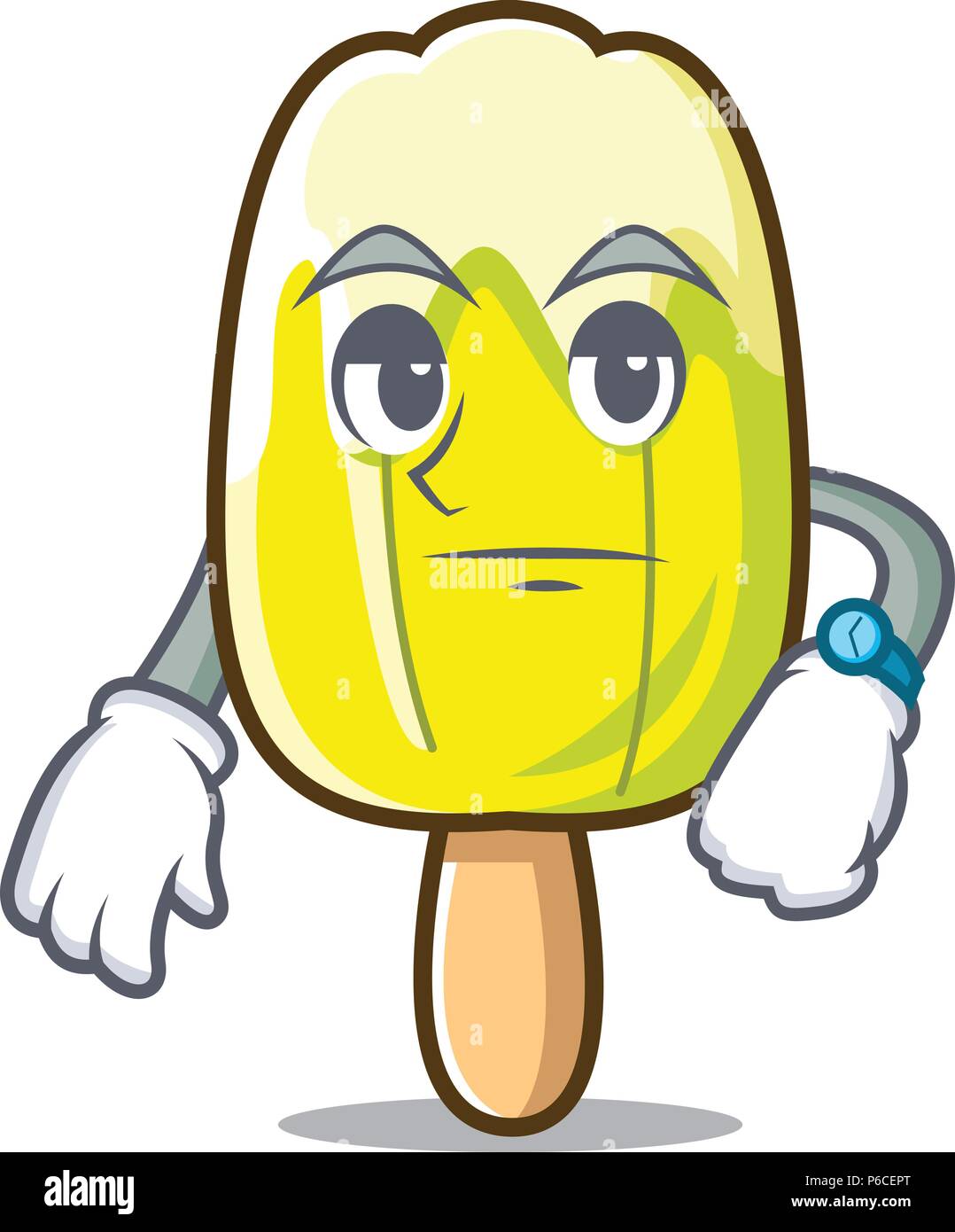 Waiting lemon ice cream mascot cartoon Stock Vector Image & Art - Alamy