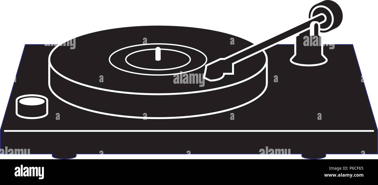 Sound equipment for the music experience. Perspective vector. Turntable Stock Vector