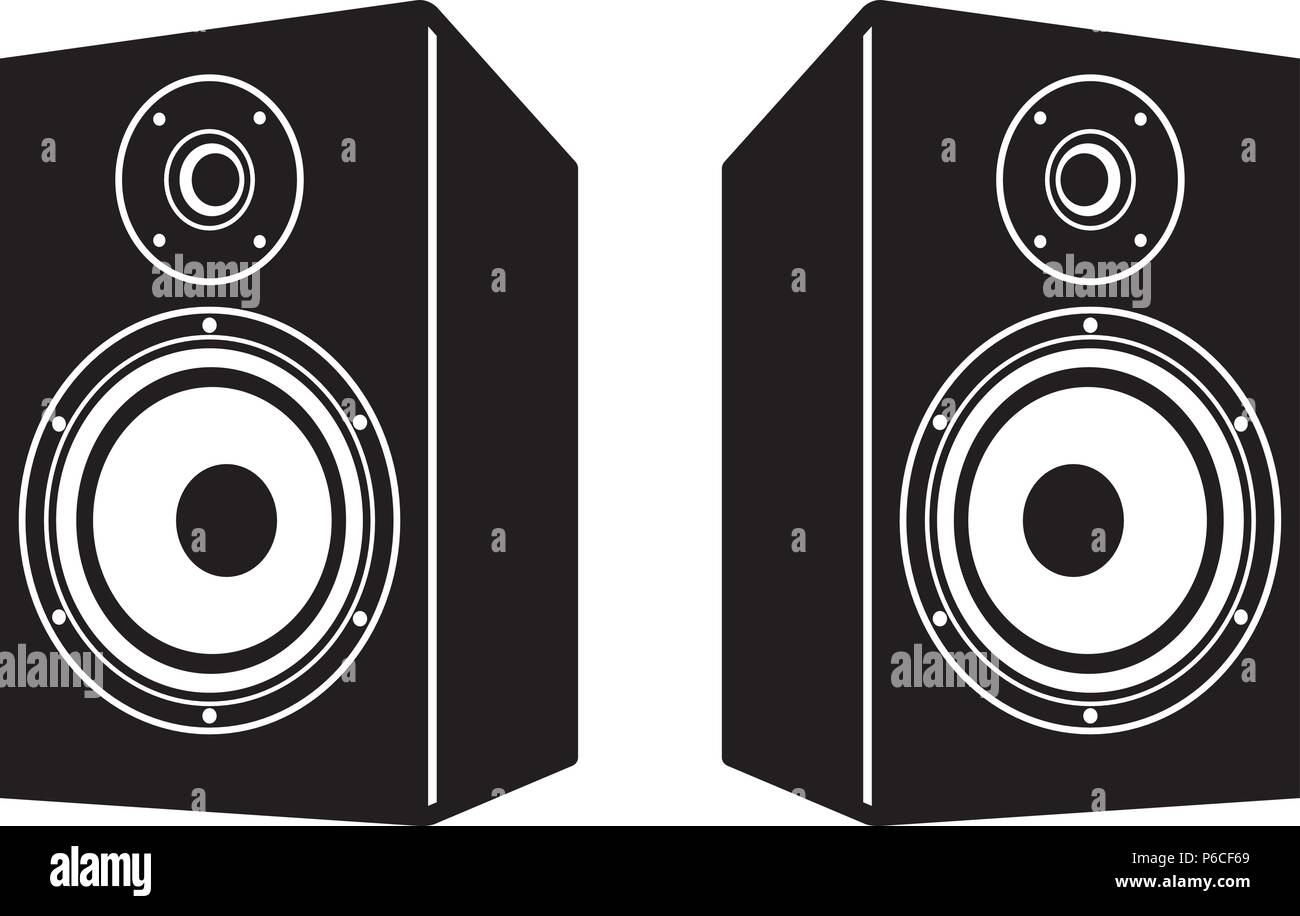Sound equipment for the music experience. Perspective vector. Stereo speaker Stock Vector
