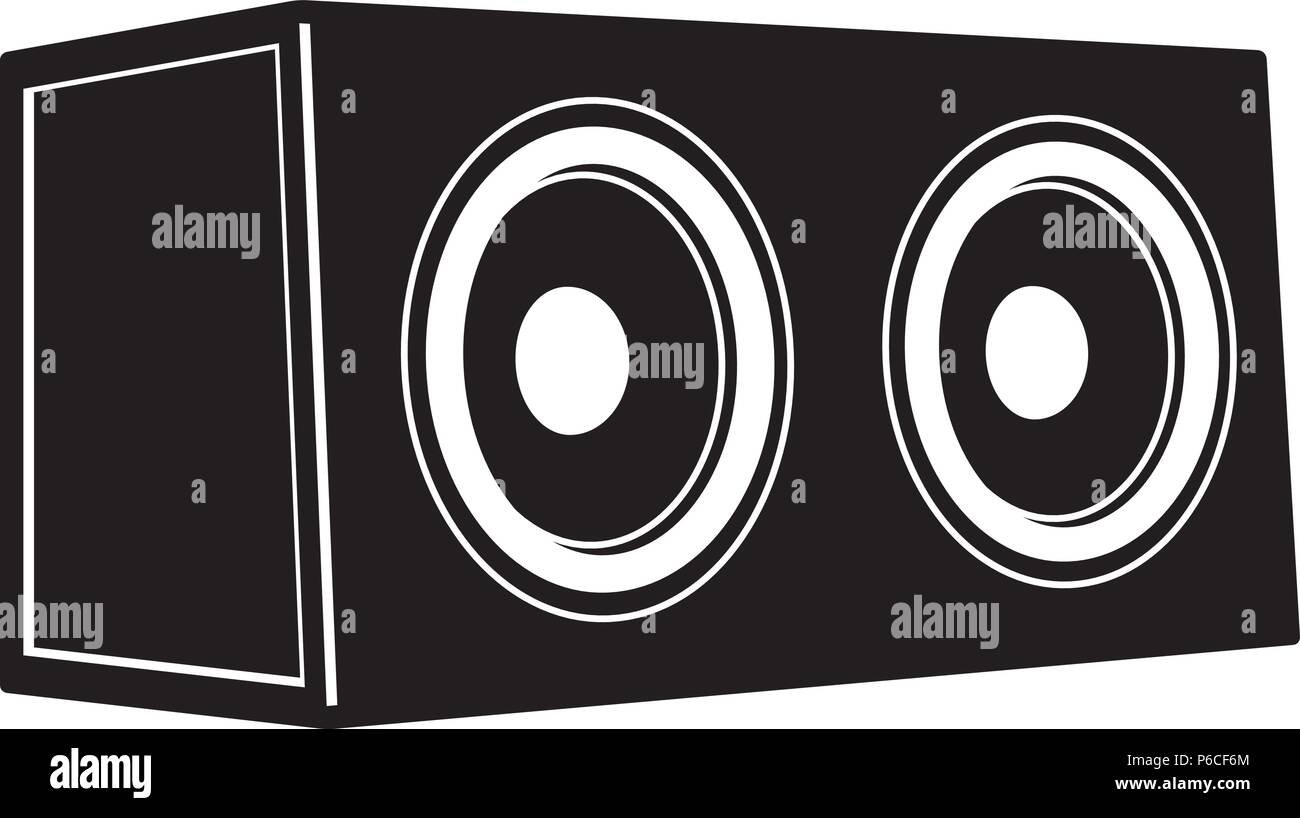 Sound equipment for the music experience. Perspective vector. Car audio