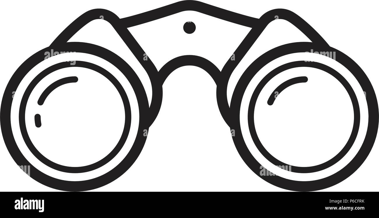 Line Binoculars Isometric Icon Stock Vector