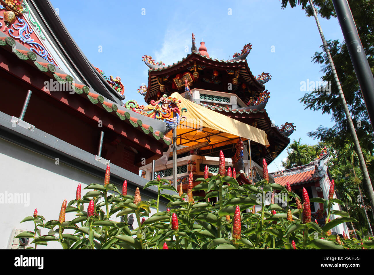 A chinese temple (Keng Teck Whay temple) in Singapore. Stock Photo