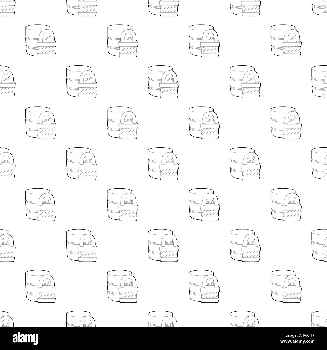 Blocked database icon, outline style Stock Vector
