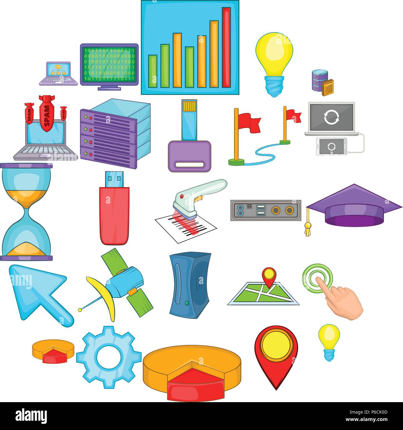 Computer peripherals icons set, cartoon style Stock Vector Image & Art ...