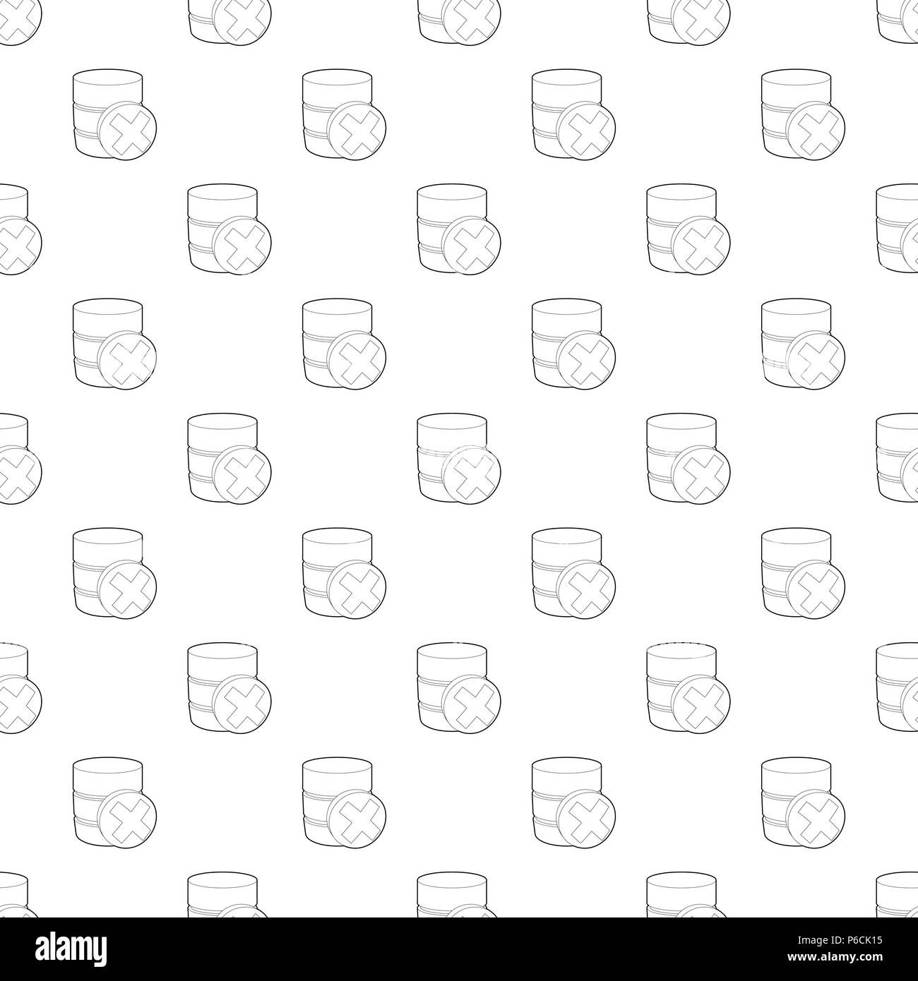 Closed database icon, outline style Stock Vector