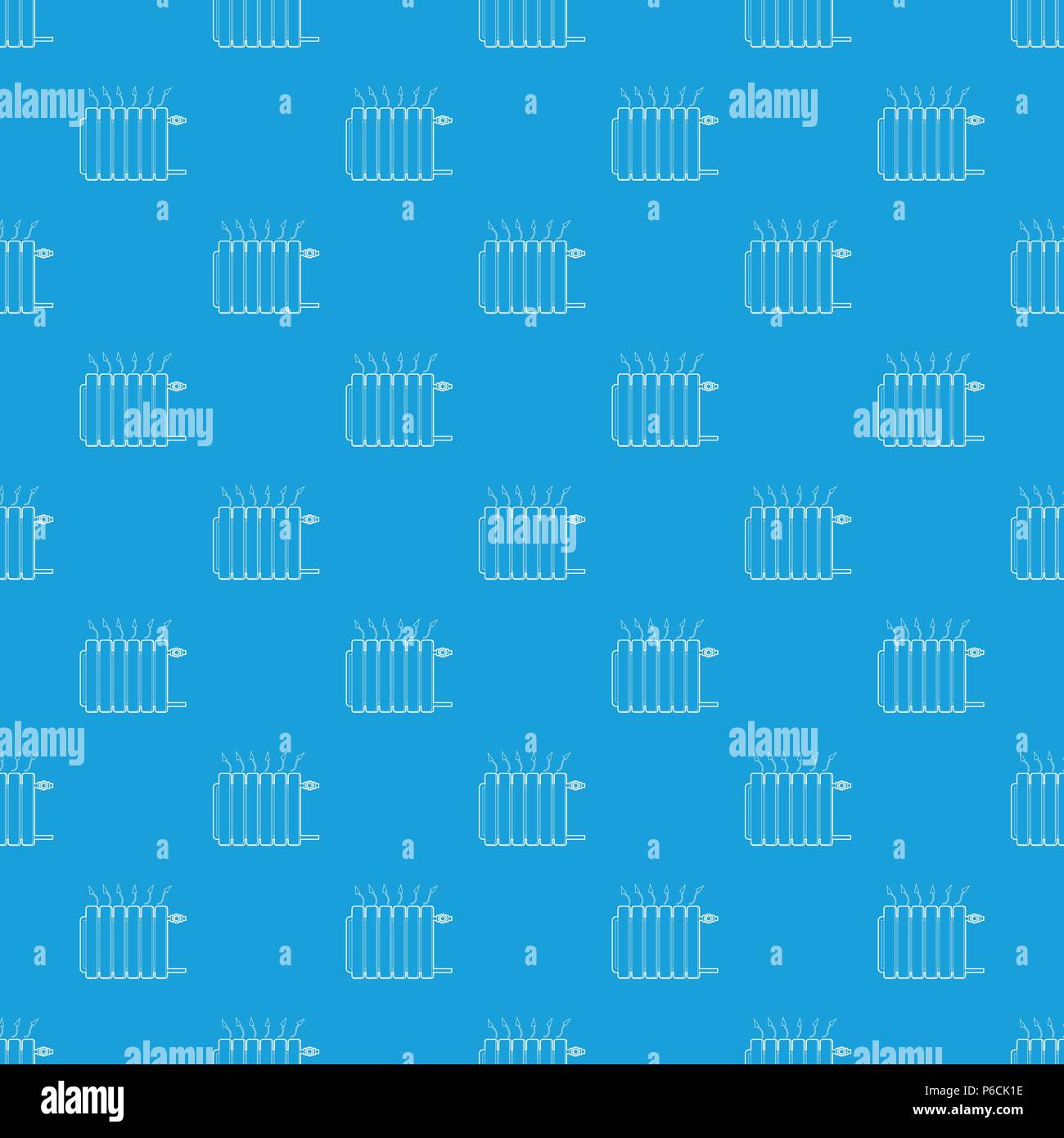 Heating battery pattern vector seamless blue Stock Vector