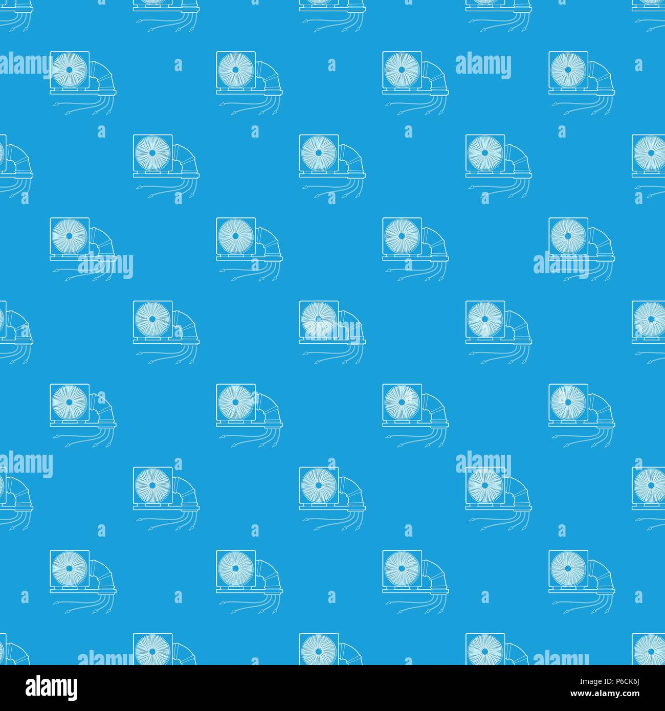 System fan and pipe pattern vector seamless blue Stock Vector