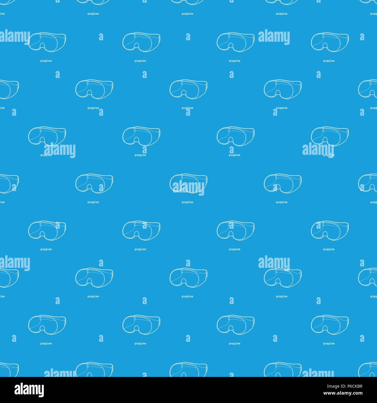 Laboratory goggles pattern vector seamless blue Stock Vector Image